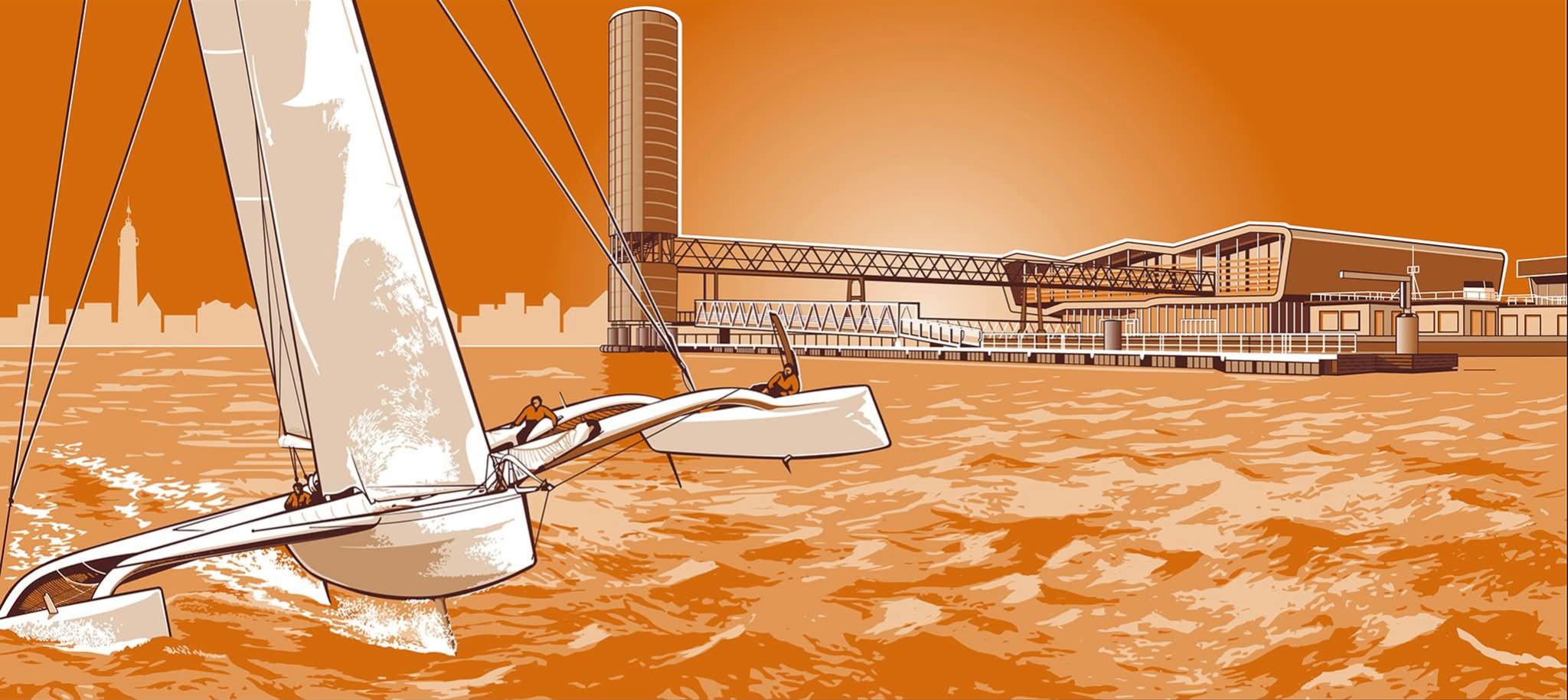 Photo du panneau : Cité de la voile Éric Tabarly